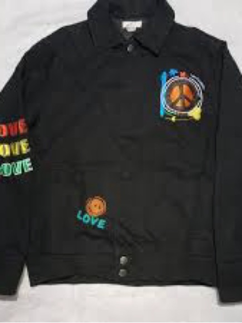 Ron Bass for Forever 21 Embroidered Freedom Jacket Peace & Love